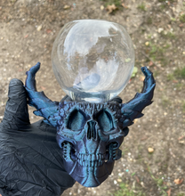 3D Printed Horned Skull Glass Base + Glass